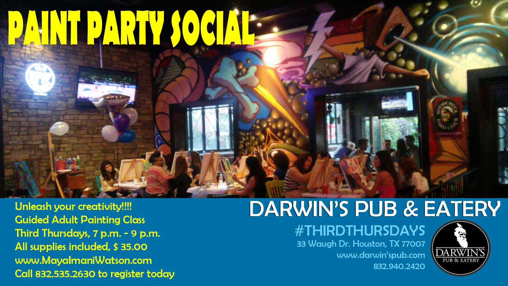 PAINT PARTY SOCIAL Darwin’s Pub & Eatery MayaImaniWatson
